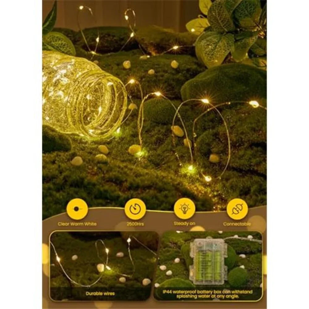 Battery Operated Fairy Lights 33Ft 100 LED String Lights Indoor Outdoor Decor